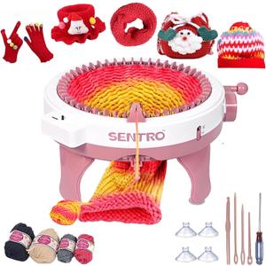 Sentro Knitting Machine,Sentro 48 Needles Knitting Machine with Row Counter Automatic Circular Weaving Spinning Knitting Loom Machine Kit for Adults and Beginners for Hats/Scarf/Sweater/Kintting Toys