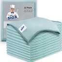 MR.SIGA Ultra Fine Microfiber Cloths for Glass, Pack of 12, 35 x 40cm 13.7" x 15.7" (Green)