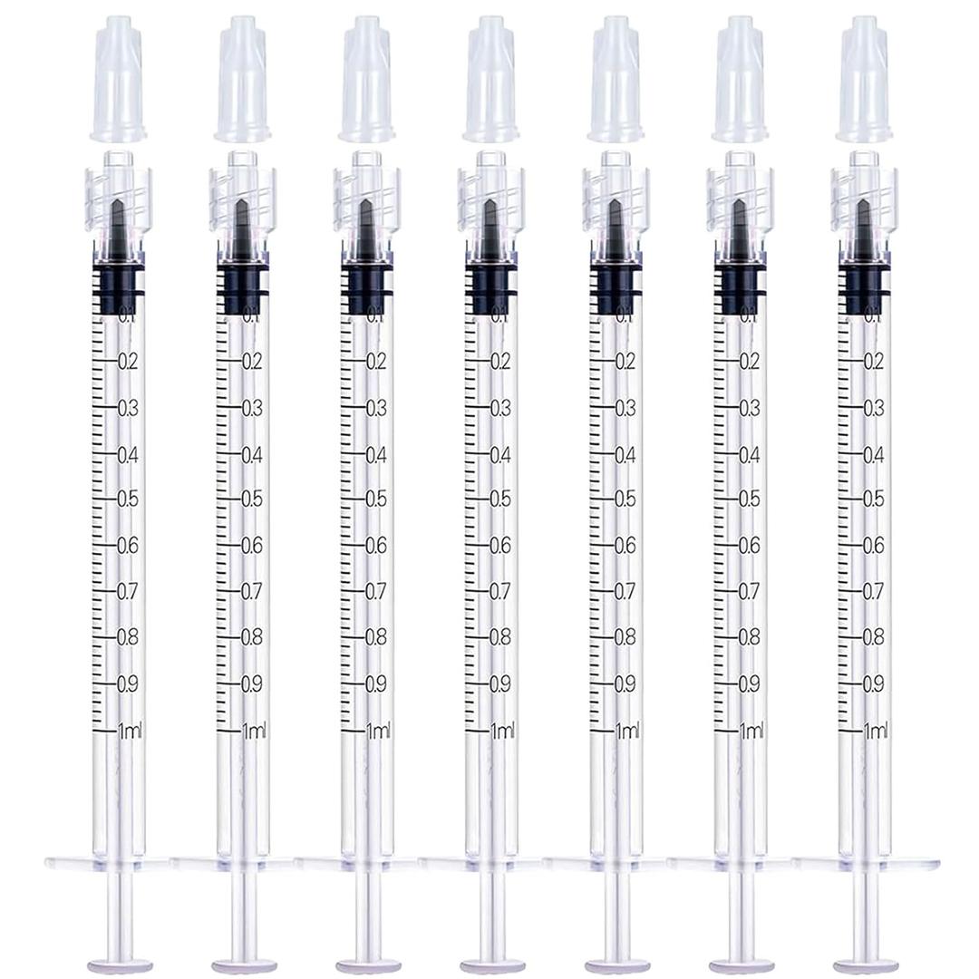 2 x 1mL Luer Lock Syringes Without Needle, Syringe for Liquid, Syringe for Science Labs, Feeding, Liquid Measurement, Pack of 12