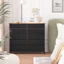 VASICAR Large Dresser for Bedroom with 12 Deep Drawers, Tall Fabric Drawer Dresser, Chest of Drawers for Closet, Nursery, Living Room, Laundry, Entryway, Hallway (Black)