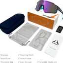 Cycling Glasses, UV400 Protection Sports Sunglasses Eyewear Baseball Running Fishing for Men Women Youth (Peacock Green)