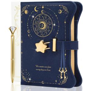 Diary with Lock and Keys for Girls and Women, Locking Diary for Gift Ideas with Gift Box and Pen and Bookmark, Journal for Women with 360 Kraft Pages, B6 Refillable Notebook with Lock for Writing 