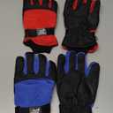 SATINIOR 2 Pairs Kids Waterproof Winter Snow Gloves Ski Gloves for Boy Girl Outdoor Warm Thickening Snowboar, Color Red and Blue, 6-10 Years