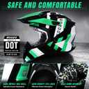 DOT Approved Youth Dirt Bike Helmet Kids Full Face Motocross Helmets Set, M