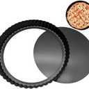 8inch Tart Pan Non-Stick Carbon Steel Quiche Pan Removable Bottom Pie Pans for baking Quiche Baking Dish