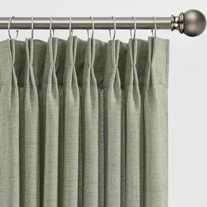 102 Inch Long Curtains Pinch Pleat, Back Tab Sheer Pleated Curtains for Bedroom Dining Room,102 Length 1 Panel ,Sage Green Color 42 Inches Wide