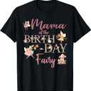 Mama of The Birthday Fairy First Birthday Family Matching T-Shirt, L