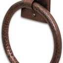 Monarch Abode Metal Round Bathroom Hand Towel Holder for Bathroom Wall, Metal Hand Towel Ring Hanger Wall Mount, 7-inch Round Towel Ring Holder for Bathrooms, Towel Rack Hanger, Antique Copper Finish