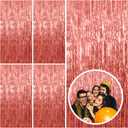 5 Pack Rose Gold Fringe Curtain Backdrop Birthday Bachelorette Party Decorations Metallic Tinsel Streamers Foil Backdrop Christmas Graduation Wedding New Year Party Decorations (39.4"W x 78.7"L (Pack of 5))