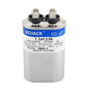 BOJACK 7.5 uF 6% 7.5 MFD 370V/440V CBB65 Oval Run Start Capacitor for AC Motor Run or Fan Start and Cool or Heat Pump Air Conditioner