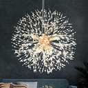 SineRise Modern Crystal Chandeliers Firework, Crystal Light Fixture, Dandelion Chandelier (8-Light, Gold) for Foyer Hallway Entryway Kitchen Bedroom