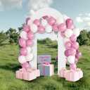 Babenest 7.2Ft Spandex Open Arch Backdrop, Fitted Double-Sided U-Shaped Wedding Arch, Round Top Chiara Stand Cover for Ceremony, Baby Shower, Birthday Party Decoration (White)