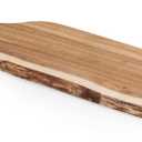 PICNIC TIME Monogram - B - Personalized Artisan 24" Acacia Charcuterie Board with Raw Wood Edge, Cheese Board, Serving Platter, (Acacia Wood)