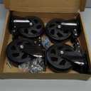 5 Inch Swivel Caster Wheels Set of 4, Heavy Duty Casters with Brake, Polyurethane Locking Casters for Cart, Workbench and Trolley-Load 2200lbs, Black (Two Hardware Kits)