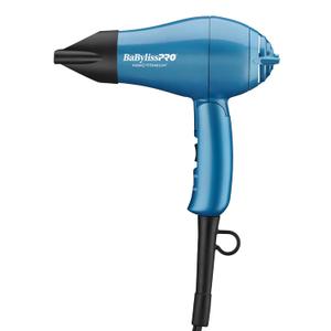 BaBylissPRO Nano Titanium Travel Hair Dryer, 1000 Watt Professional Blow Dryer with Concentrator Nozzle, Foldable Handle, Dual Voltage