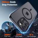 SUPFINE Magnetic for iPhone 15 Pro Case (Compatible with MagSafe) (Military Grade Drop Protection) Translucent Matte Shockproof Phone Cover, Black