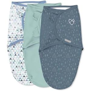 SwaddleMe by Ingenuity Original Swaddle, 100% Cotton, Improves Sleep & Calms Startle Reflex, 3-6 Months, 14-18 lbs, 1.0 TOG, 3-Pack, Baby Swaddle Blanket - Mountaineer