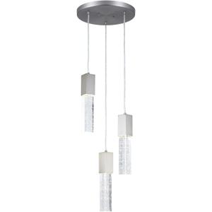 3-Light Modern Bubble Crystal Pendant Lights Brushed Sand-Nickel with 4000K GU10 LED Bulbs, Adjustable Pendant Lighting for Dining Room, Kitchen Bar, Bedroom