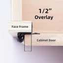 Decobasics 10 Pack 1/2" Overlay Brushed Nickel Cabinet Hinges for Cabinet Doors (5 Pairs)  Self-Closing Semi-Wrap Face Frame Hinges for Cupboard & Kitchen Doors w/Screws & Quiet Bumpers