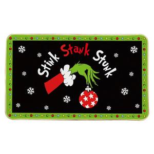 Funny Christmas Door Mat, Stink Stank Stunk Christmas Welcome Mat with Non-Slip Backing, Holiday Door Decor Bathroom Garden Entryway Doormat, Holiday Indoor Outdoor Decorations, White Elephant Gift