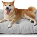 Bedsure Washable Dog Crate Bed Large Sized Dog, Comfort Fluffy Plush Pet Pillow Bed Kennel Pad with Non-Slip Bottom, Machine Washable Pet Sleeping Mat, 35"x23", Gray