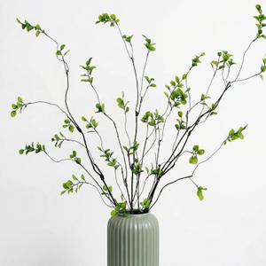 Giegxin 6 Pcs 35.4'' Artificial Ficus Branches Faux Eucalyptus Stems Fake Greenery Twig Tall Realistic Leaf Spray Green Plant for Vase Filler Desk Decoration Fake Leaves Wedding Centerpieces Decor