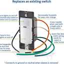 Leviton Motion Sensor Light Switch, Motion Activated, Auto-On/Auto-Off or Manual-On, 5A, No Neutral Wire Required, Single Pole or 3-Way, DOS05-1LZ, White/Ivory/Light Almond