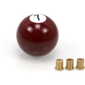 RYANSTAR Shifter 7 Ball Billiard Pool Custom Shift Knob Universal Stick Shifter Knobs for Car SUV Bus Truck (Smooth 7 Red)
