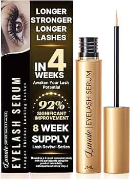 Lunale Eyelash Growth Serum with Advanced Formula: Rapid Eye Lash Enhancing Serum for Eyelash and Eyebrow Growth in 3-4 Weeks - Boost Longer Thicker and Fuller Lashes 0.3 ML
