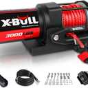 X-BULL 12V 3000LBS Electric Winch Synthetic Rope Electric Winch for Towing ATV/UTV Off Road with Mounting Bracket Wireless Remote New