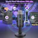 ZealSound Wireless Microphone,USB Mic for iPhone PC iPad Android Phone-Cordless Condenser Desktop Microphones with Mute Echo Monitor Volume Gain 2.4GHz for Podcast,ASMR,Gaming,YouTube Video/K66 Black