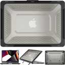 Heavy Duty Rugged Case for MacBook Pro 14 Inch 2026 M5, 2021-2025 M4 M3 M2 M1 A3427 A3426 A3434 A3112 A3185 A3401 A2918 A2992 A2779 A2442, Honeycomb TPU Bumper Hardshell with Kickstand, Black