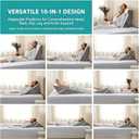 Wedge Pillow Set for After Surgery, Orthopedic Bed Wedge White/Grey, Adjustable 9&12 Inch + 1 Head Pillow