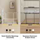InnoTruth 29.540.75" Baby Gate for Stairs, 30" Tall Dog Gates for Doorways & Hallways, Safety Gate for Kids & Pets, Pressure-Mounted Walk-Through with Dual Lock & 2-Way Swing, Black