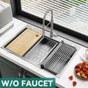 YITAHOME Drop In Kitchen Sink Workstation 33in, 33" x 22" x 10"