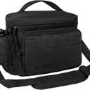 opux Tactical Lunch Box for Men, Black Mens Insulated Lunch Bag for Adult, Leakproof Soft Lunch Cooler with MOLLE Mesh Side Pockets, Multicam Heavy Duty Lunchbox Pail for Work Women, Medium 10 Cans (Medium - 10x7.5x6.5 Inches)