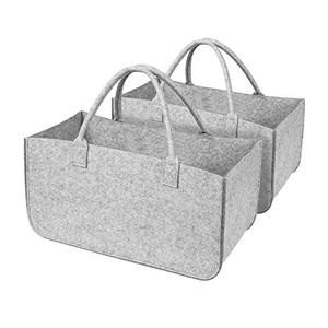 Storage Basket, [2 Pack] Collapsible Felt Storage Bins with Handles, Large Laundry Basket Storage Solution for Office Nursery Wardrobe Bookshelf Bedroom Keepsake Toys etc.
