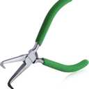 SPEEDWOX Mini Bent Needle Nose Pliers With Teeth 5" 45-Degree Bent Long Nose Pliers With Serrated Jaw Needle Remover Pliers Fishing Tools Precision Pliers For Jewelry Making And Small Object Gripping