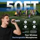 Karaoke Machine for Adults Kids, Bluetooth Speaker 4 Wireless Microphones