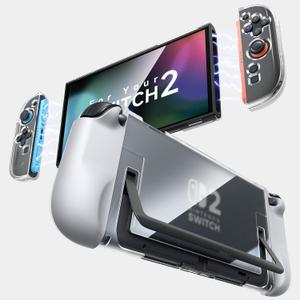 JSAUX Protective Case for Nintendo Switch 2 (2025), Split Design PC+TPU Grip Cover Compatible with Switch 2 Console and JoyCon, Shock-Resistant & Ergonomic