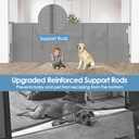 Reinforced 100 Wide Retractable Baby Gates with Support Rods, Upgrade Extra Long Dog Gate for Doorways, Reinforced Retractable Pet Gate to Prevent Crawling Through, Mesh Gate for Kids and Pets (Gray)
