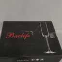 BACLIFE Crystal Champagne Flutes Set of 6 - Hand Blown Champagne Glasses With Long Stem - 6.5 oz Elegant Sparkling Wine Stemware - Unique Gift for Valentine's Day,Birthday,Wedding - Clear