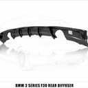 Rear Diffuser Compatible with 2012-2018 BMW 3 Series F30 F35 328i M-Performance Style Rear Bumper Lower Lip Diffuser Double Exhausts One Outlet (Carbon Look)