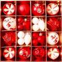 Trytuny Christmas Ball Ornaments, 40pcs Hanging Ornaments for Christmas Tree Xmas Hanging Ornaments Decoration Indoor Holiday Tree Decorations (Red)