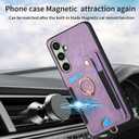 for Samsung Galaxy S24 FE Case with Card Holder for Woman Man,PU Leather Flip Folio Wallet Case,RFID Blocking Ring Holder Kickstand Wrist Strap Magnetic Protective Cover for Galaxy S24 FE Black
