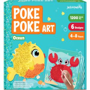 jackinthebox Poke Poke Art  Ocean Theme, Mess-Free Fabric Art and Craft, Flower Pressing Kits, Gift for Kids, Toys for Girls and Boys Ages 4 5 6 7 8