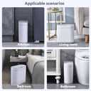 ELPHECO Bathroom Trash Can with lid - 2.5 Gallon Waterproof Sensor Trash Bin, 10 Liter Motion Sensor Trash Can, Slim Garbage Bin Bathroom Decor White with Grey Trim