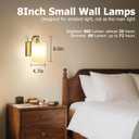 iThird Battery Operated Wall Sconces Set of 2: 6000mAh Rechargeable Wall Light with Touch and Remote, Wireless Wall Lamp for Bedroom, Gold Modern Cordless Wall Scones for Living Room Hallway Bathroom