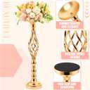 Rtteri 20 Pcs Large Wedding Centerpiece Table Decorations Tall Metal Flower Arrangement Stand Elegant Flower Vase Candle Holder for Wedding Reception Table Party Event Hotel Home Decor(Gold)