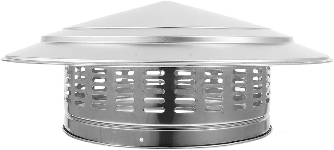 Lurrose Chimney Cap: 304 Stainless Steel Chimney Cover - 15 Inch Round Fireplace Vent Cover for Outdoor Fireplace and Stove